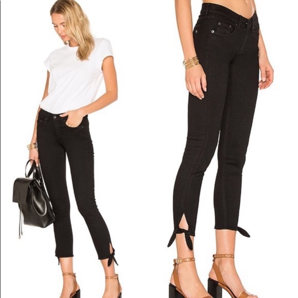 Rag & Bone Stevie ankle tie Capri dark blue jeans - Picture 3 of 13